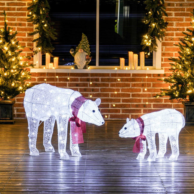 Eisbär-Weihnachtsdekoration, 140 LEDs, wasserdicht, Timer