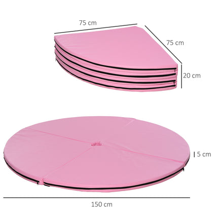 Tapis de pole dance, 5 cm d'épaisseur, 150 cm de diamètre, rose