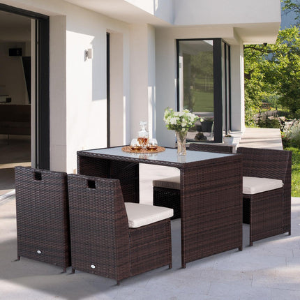 Ensemble De Jardin En Rotin 5 Pièces, Salon De Jardin