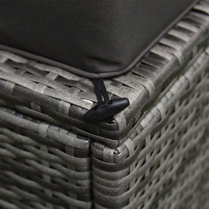 Polyrattan Gartenmöbel-Set für 4 Personen, grau