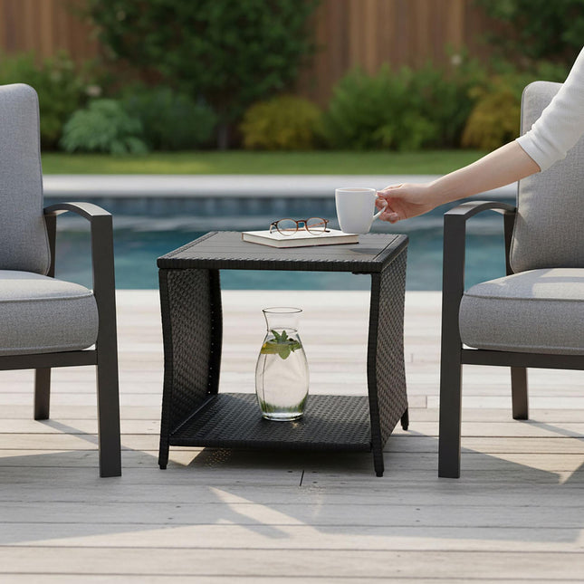 Polyrattan-Outdoor-Tisch, wetterfest, langlebig