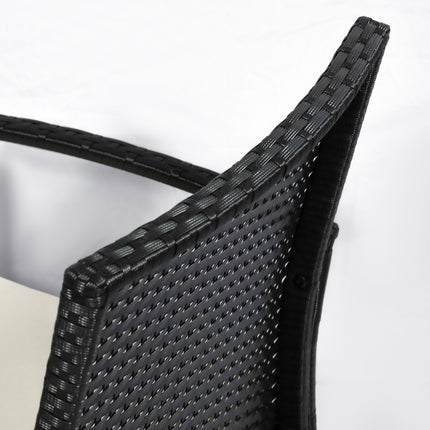 Gartenmöbel-Lounge-Set aus Polyrattan mit Kissen, schwarz, 4 Sitzplätze
