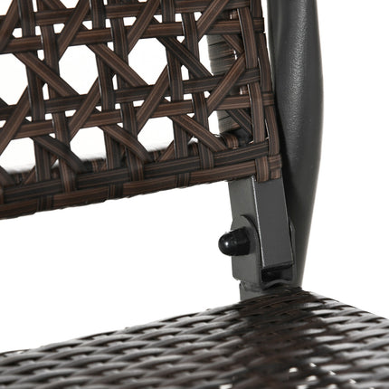 Banc À Balançoire En Polyrotin 2 Places Pour Patio Extérieur, Causeuse De Jardin, Balançoire De Jardin Avec Dossier, Banc De Parc, Marron, 70 X 120 X 84 Cm