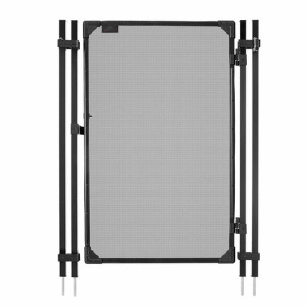 Pool Fence Gate 1.2 x 0.75 m, Black, Metal Latch