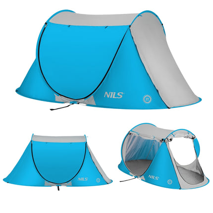 Strandmuschel Pop-Up, Blau, UV-Schutz