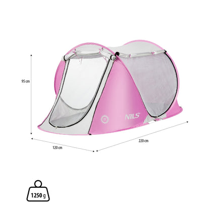 Pop-Up Strandzelt, Pink, UV-Schutz