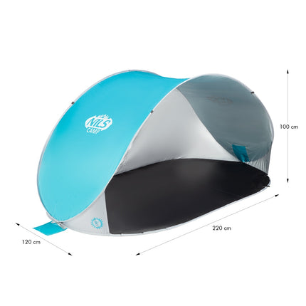 Pop-Up Strandzelt, Türkis-Grau, UV-Schutz