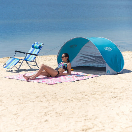 Pop-Up Strandzelt, Türkis-Grau, UV-Schutz
