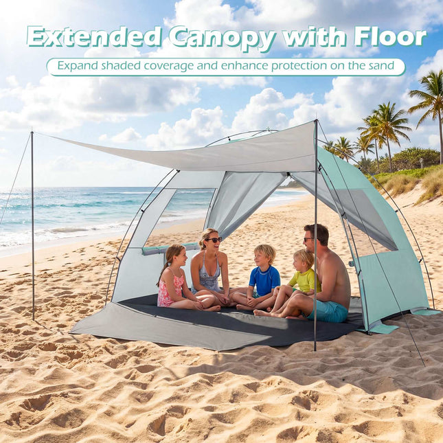 Pop-Up Strandzelt, UV-Schutz 50+, 5-6 Personen