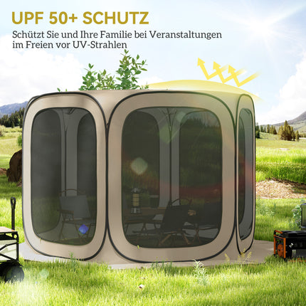 Tente de camping escamotable, portable, protection UPF50+, côtés en filet
