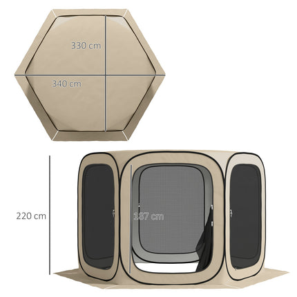 Tente de camping escamotable, portable, protection UPF50+, côtés en filet