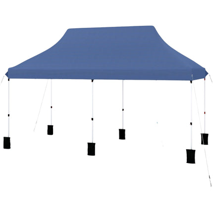 Faltpavillon 300x600 cm, Blau, Höhenverstellbar