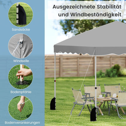 Pop-Up Pavillon 3x3m, Wasserdicht, Tragbar mit Zubehör