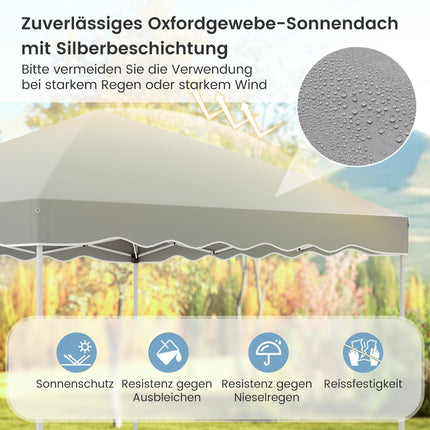 Pop-Up Pavillon 3x3m, Wasserdicht, Tragbar mit Zubehör