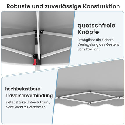 Pop-Up Pavillon 3x3m, Wasserdicht, Tragbar mit Zubehör
