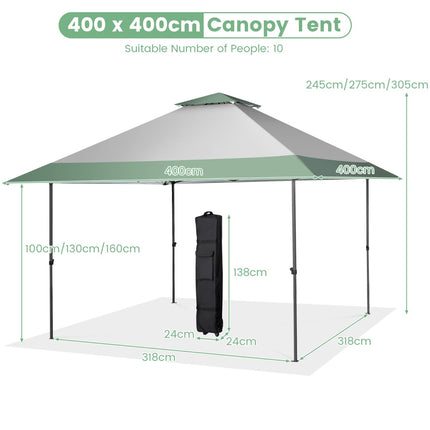 Pavillon-Zelt 4x4m, höhenverstellbar, Rolltasche