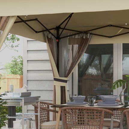 Gazebo pliable 3,3 x 3,3 m, résistant à l'eau, éclairage LED, moustiquaire
