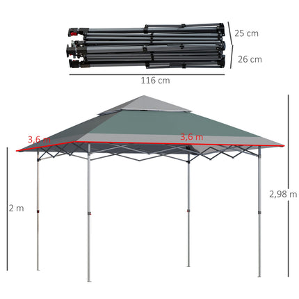 Faltpavillon 3,6x3,6m UV-Schutz, faltbar, grün
