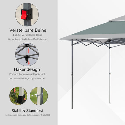 Faltpavillon 3,6x3,6m UV-Schutz, faltbar, grün