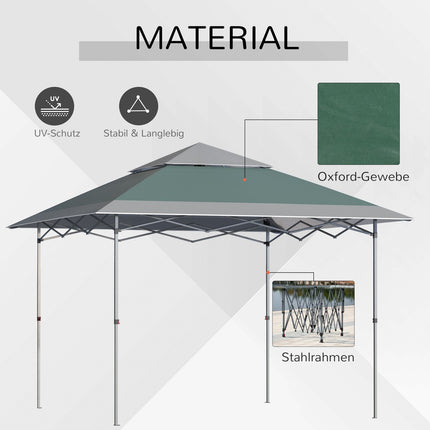Faltpavillon 3,6x3,6m UV-Schutz, faltbar, grün