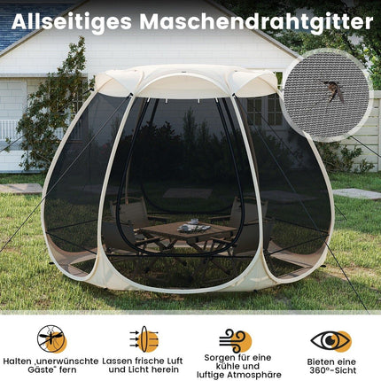 Pavillon pliable en filet pour 4 à 6 personnes, 310 x 270 cm