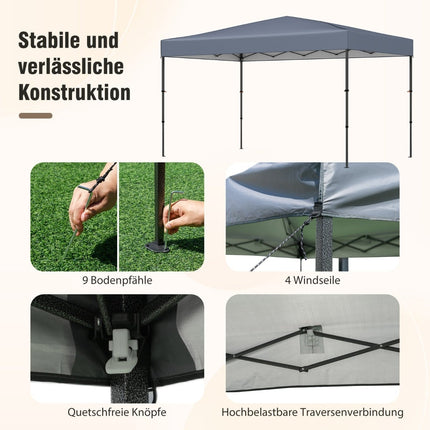 Pop-Up Pavillon 365x225 cm, UV-Schutz, Tragetasche