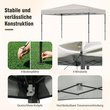 Pop-Up-Pavillon 365x225 cm, UV-Schutz, tragbare Tasche