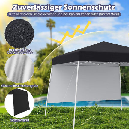 Pop-Up Pavillon 3x3m, Wasserdicht, Sonnenschutz, Schwarz