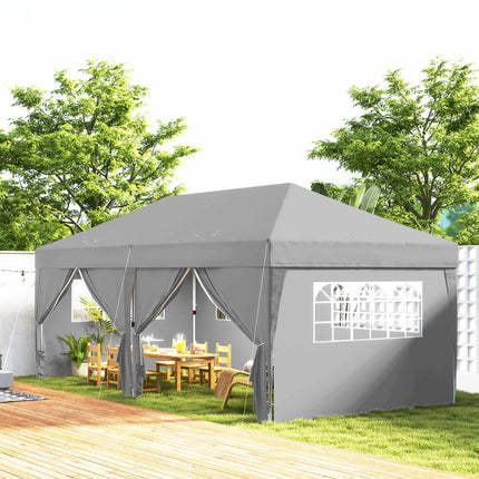 Pavillon pliable 6x3m, protection UV, côtés amovibles