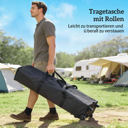 Pop-Up-Pavillon, UV50+ Wasserdicht, 3 Seitenwände, Hellgrau