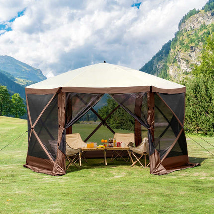 Pop-Up Screen Tent 11.5x11.5 ft, 6-Sided, Mosquito Net