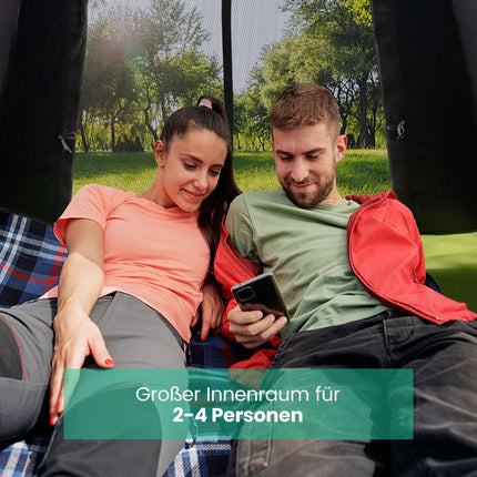 Tente pliante pour 2 à 4 personnes, imperméable, avec moustiquaire.