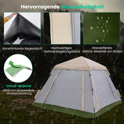 Tente pliante pour 2 à 4 personnes, imperméable, avec moustiquaire.