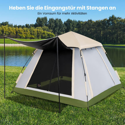 Tente pliante pour 2 à 4 personnes, imperméable, avec moustiquaire.