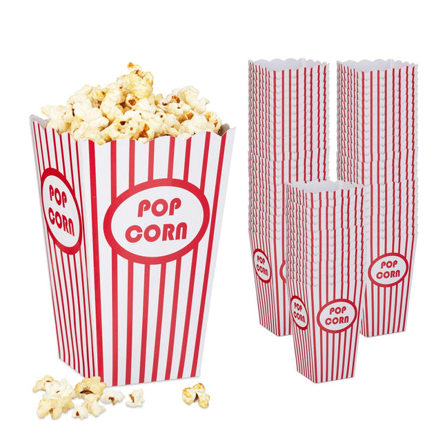 Popcorn-Tüten-Set, 60 Stück, wiederverwendbar, Kino-Stil