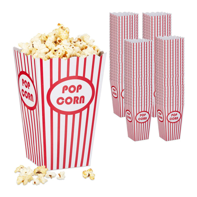 Popcorntüten, 100 Stück, wiederverwendbar im Kino-Stil