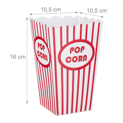 Popcorntüten, 100 Stück, wiederverwendbar im Kino-Stil