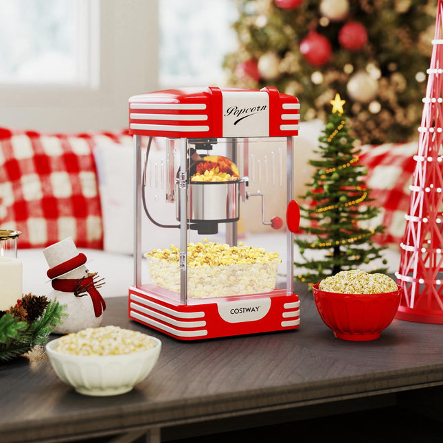Popcornmaschine 300W, Retro Kino-Stil, Wärmelicht