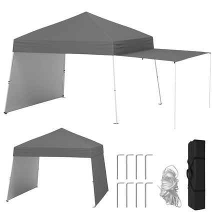 Tente pavillon pop-up, 430 x 280 cm, côtés convertibles, gris