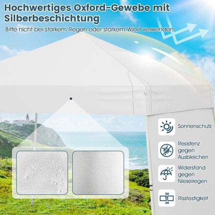 Pop-up Pavillon Zelt 430x280 cm, umwandelbare Seiten, Weiß