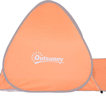 Strandzelt Pop-up, automatischer Aufbau, UV-Schutz, orange