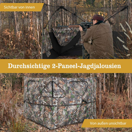 Tragbarer 360°-Jagdansitz, Pop-Up-Tarnzelt mit Tasche