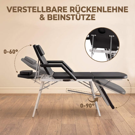 Table de massage portable à 3 sections, réglable avec appui-tête