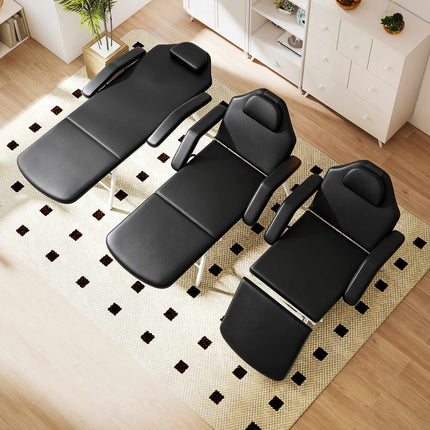 Table de massage portable à 3 sections, réglable avec appui-tête