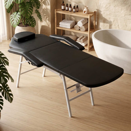 Table de massage portable à 3 sections, réglable avec appui-tête