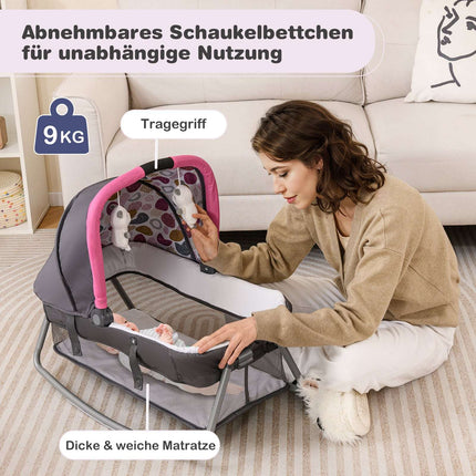 Lit de voyage portable 5 en 1 pour bébé avec berceau et table à langer