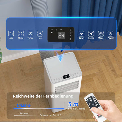 Tragbare Klimaanlage, 3-in-1, 9.000 BTU, waschbarer Filter