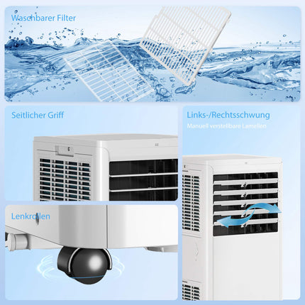 Tragbare Klimaanlage 9000 BTU, 4-in-1 Kühlgerät