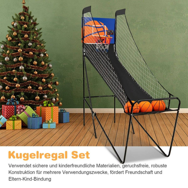 Machine portative de basket-ball de jeu d'arcade de basket-ball pour des enfants 208x62x207 cm noir