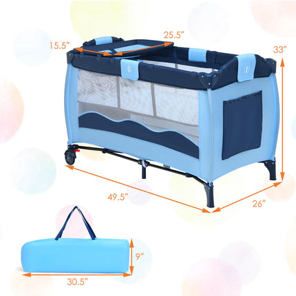 Parc pour bébé portable avec berceau et table à langer